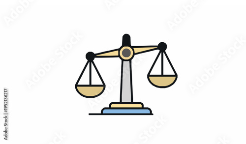 Balance scale color outline icon business finance vector illustration