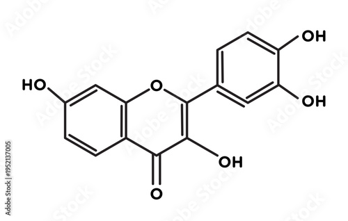 Fisetin molecular structure vector icon.