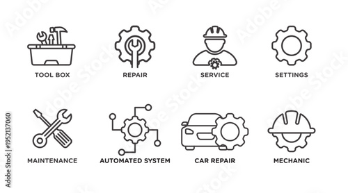 Car Repair and Maintenance Icons Set