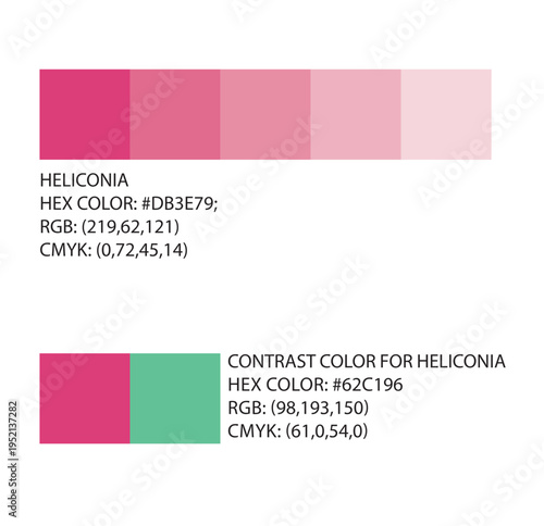 Branch tropical heliconia flower leaves. Watercolor realistic drawing in flat color style. isolated on white background. Blue night colorization vector