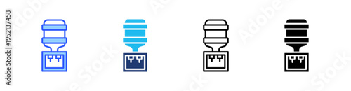 Water Dispenser Multi Style Icon Set Vector 