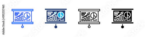 Presentation Multi Style Icon Set Vector 