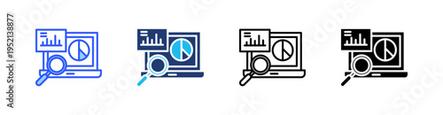 Statistical Analysis Multi Style Icon Set Vector 