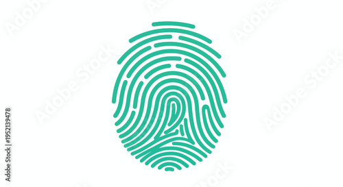 Vector illustration green Fingerprint Icon in Minimal Flat Style on Isolated Background for Infographic Use