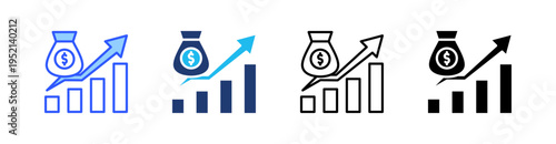 Capital Investment Multi Style Icon Set Vector 