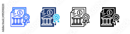 Monetary Policy Multi Style Icon Set Vector 