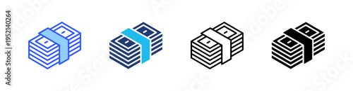 Money Multi Style Icon Set Vector 