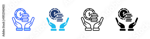 Revenue Multi Style Icon Set Vector 