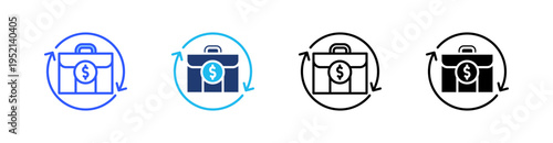 Business Cycle Multi Style Icon Set Vector 