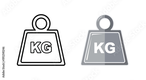 Vector illustration colorful of two kilogram weight icons in modern flat style on white background
