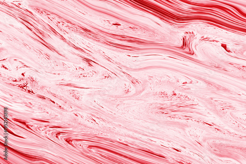 An abstract red paint texture design featuring a grunge pattern on a macro surface with silk art details and pink color accents for a decorative wallpaper material