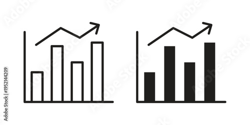 Chart histogram icon for web and mobile app. Vector icons