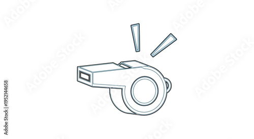 Vector illustration of a Colorful Whistle with Exclamation Marks on a White Background