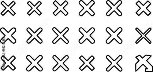 Set of cross icons Vector reject or ban icons