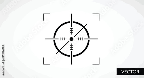 Vector illustration of a Modern Crosshair Target with Minimalist Design on Isolated Background