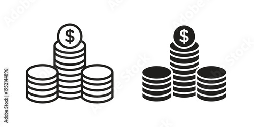 Coins icon for web and mobile app. Vector icons