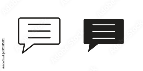Comment icon for web and mobile app. Vector icons