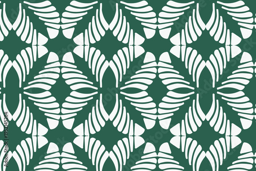 Modern Botanical Symmetry Evergreen Spring Seamless Pattern Modern floral geometric repeat pattern with balanced layouts, ideal for home decor, wallpaper, tech skins, packaging