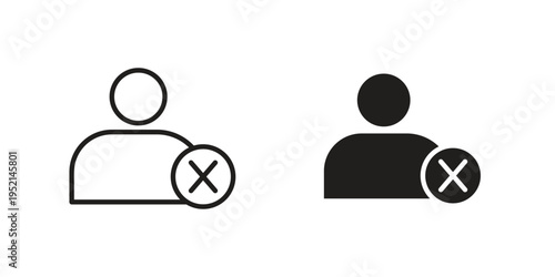 Delete user icon for web and mobile app. Vector icons