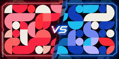 Neon Versus Screen Battle Concept Futuristic VS Split Background Gaming Style Wallpaper