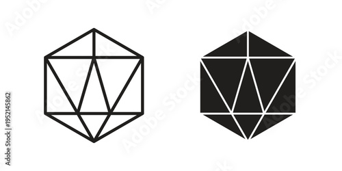 Dice d20 icon for web and mobile app. Vector icons