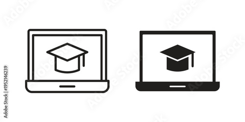 E learning icon for web and mobile app. Vector icons