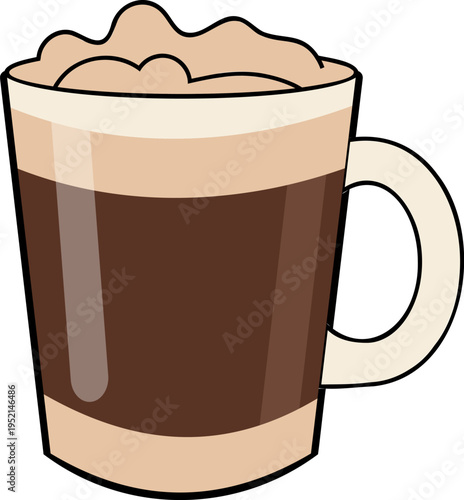 Coffee cup with foam vector illustration