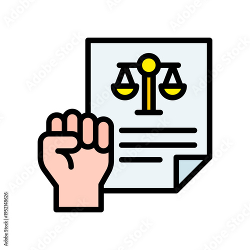 Lawfulness lineal color icon