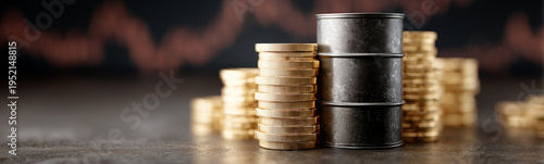 Oil Barrel and Currency: Sy...