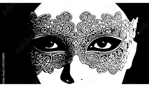 Masquerade mask silhouettes collection party carnival decorative vector illustration