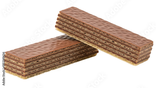 Two Chocolate Wafer Bars Cut-out with Alpha Channel