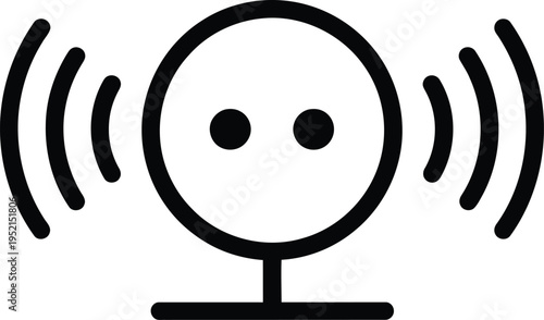 Vector web camera icon with signal waves