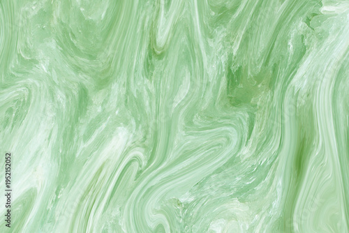 Abstract green background with waves featuring a liquid water texture and light blue paint strokes for a cold winter frost wallpaper design