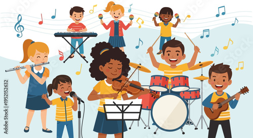 Children Playing Musical Instruments Together 1.