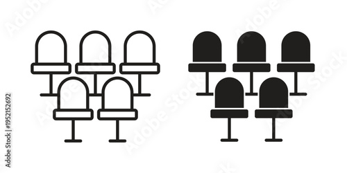 Cinema seat icon silhouette. Editable stroke. Line vector illustration design