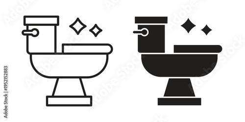 Clean toilet icon silhouette. Editable stroke. Line vector illustration design