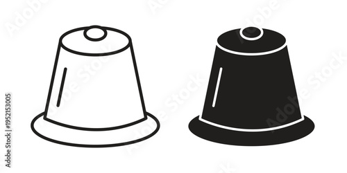 Coffee capsule icon silhouette. Editable stroke. Line vector illustration design