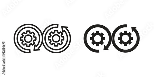 Devops icon silhouette. Editable stroke. Line vector illustration design