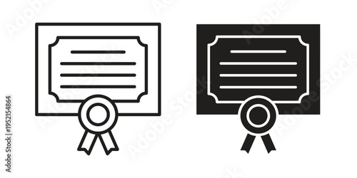 Diploma icon silhouette. Editable stroke. Line vector illustration design