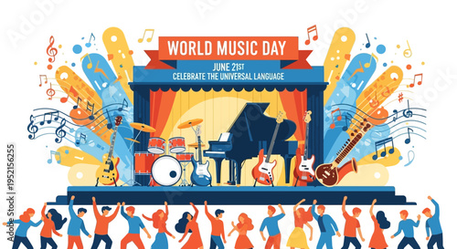 People dancing at music festival.