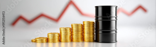 Oil Barrel and Coin Stack w...