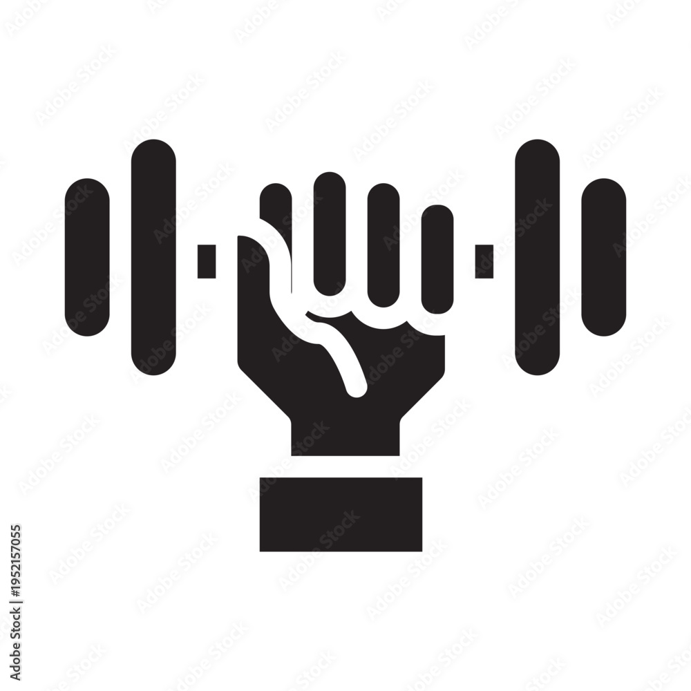 Fototapeta premium Weightlifting Strength Training Solid Icon