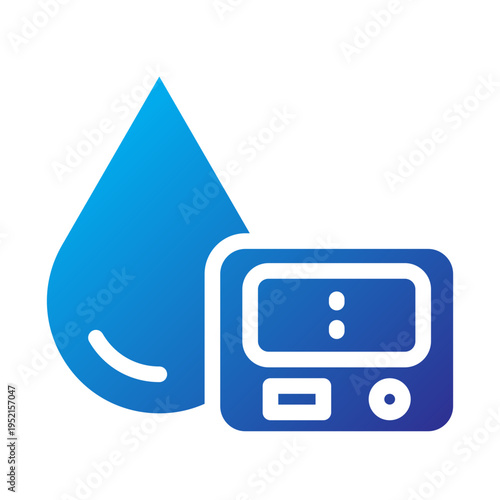 Diabetes Glucose Monitoring Solid Gradient Icon