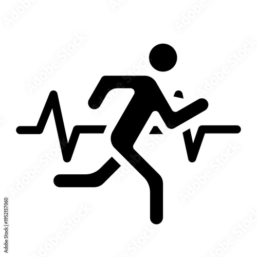 Cardio Heart Rate Tracking Solid Icon