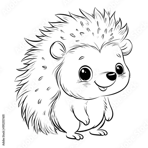 A cute hedgehog coloring page.