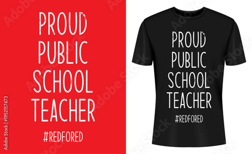 Vintage Proud Public School Teacher Red For Ed T-shirt