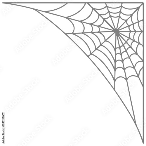 Realistic spider web vector illustration set isolated on transparent background. Creepy cobweb corner decoration for Halloween design, spooky gothic gothic aesthetic, hand-drawn net pattern graphic.