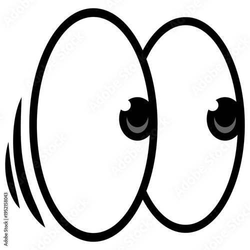 Googly Eyes Cartoon Looking Sideways Illustration