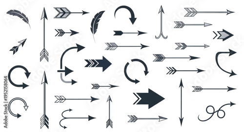 Collection of various arrow symbols and icons.