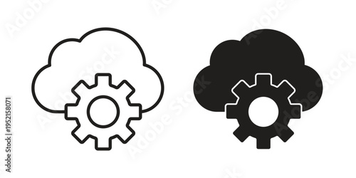 Devops icon clipart symbol isolated on white background. Flat and stroke designs.